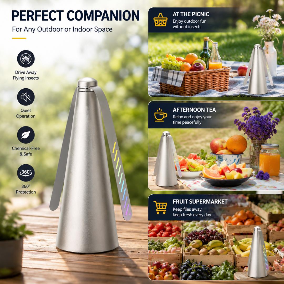USB Fly Repellent Fan for Table | Portable Food Protector for Kitchen, BBQ, Picnic & Outdoor Dining