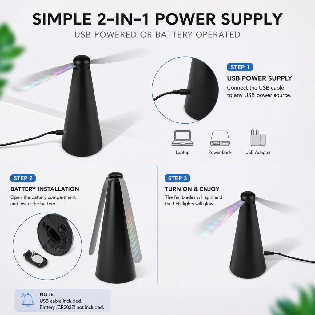 USB Fly Repellent Fan for Table | Portable Food Protector for Kitchen, BBQ, Picnic & Outdoor Dining