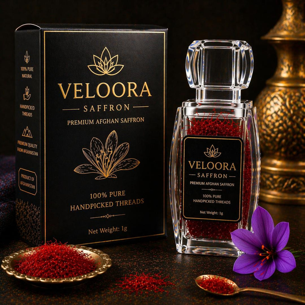 VELOORA Premium Afghan Saffron – 100% Pure Handpicked Threads (1g)