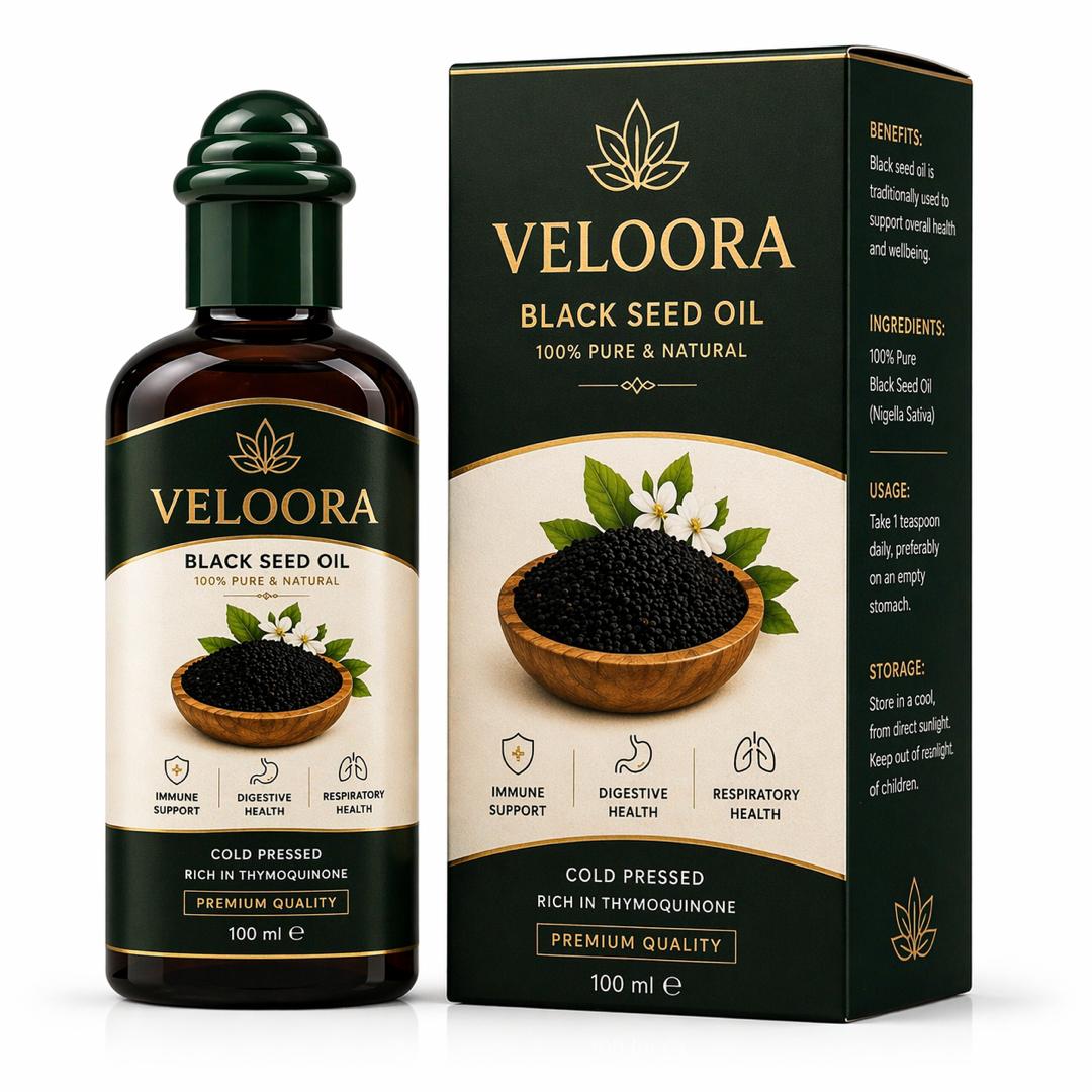 VELOORA Black Seed Oil – 100% Pure Cold Pressed Nigella Sativa (100ml) (Copy)