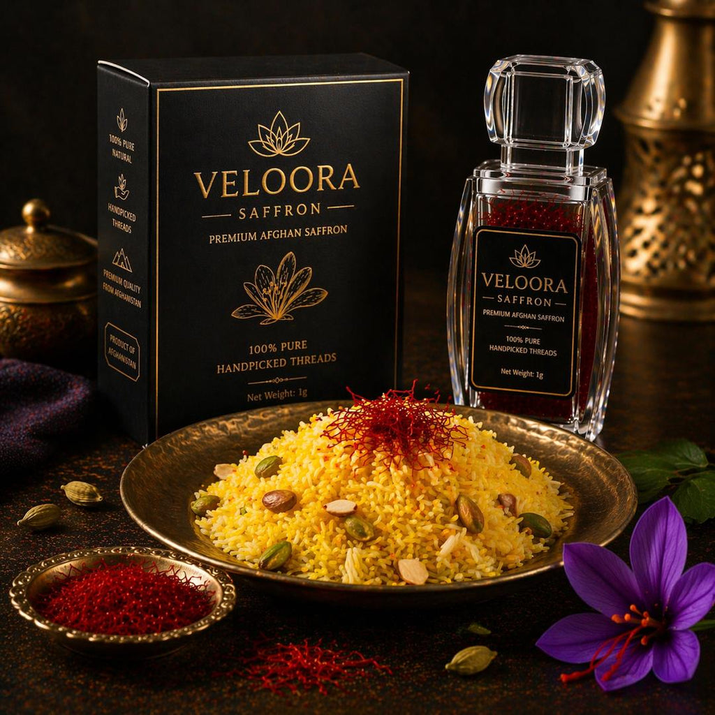 VELOORA Premium Afghan Saffron – 100% Pure Handpicked Threads (1g)