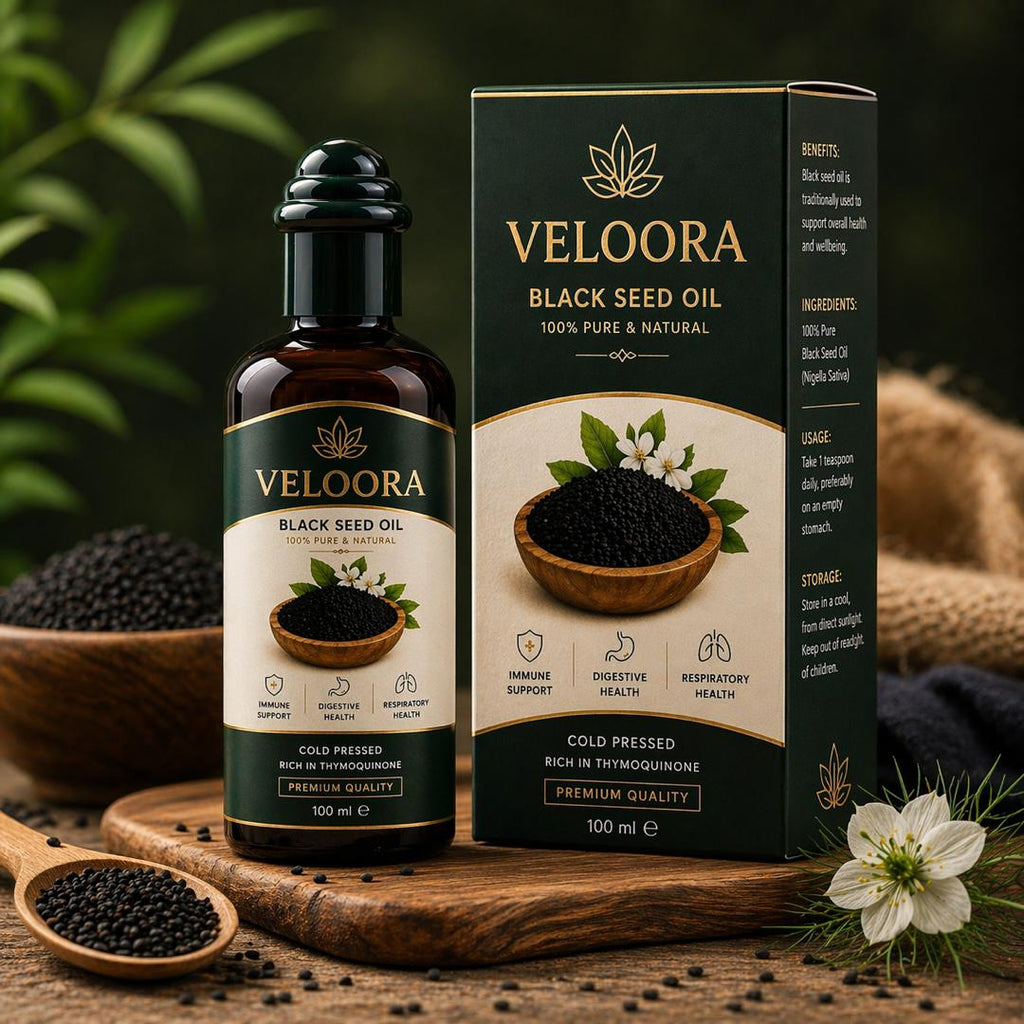 VELOORA Black Seed Oil – 100% Pure Cold Pressed Nigella Sativa (100ml) (Copy)
