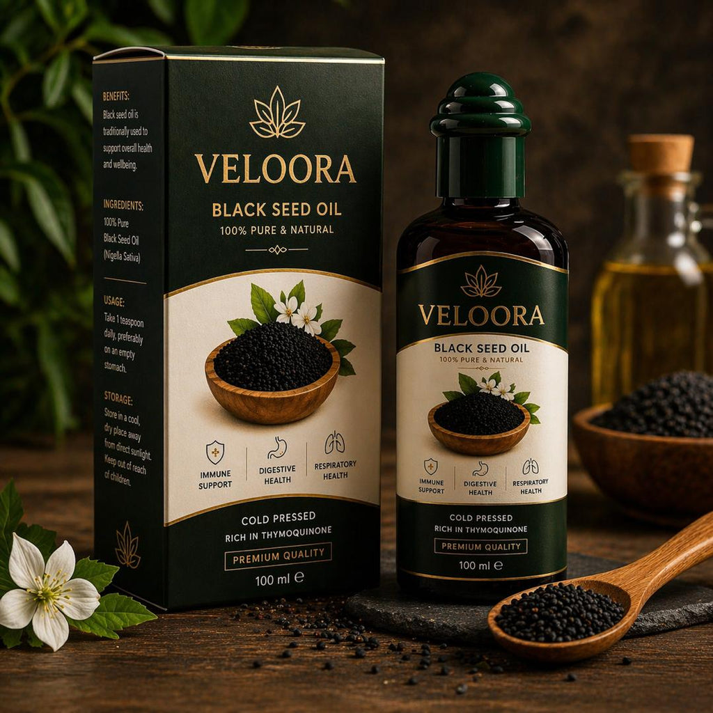 VELOORA Black Seed Oil – 100% Pure Cold Pressed Nigella Sativa (100ml) (Copy)
