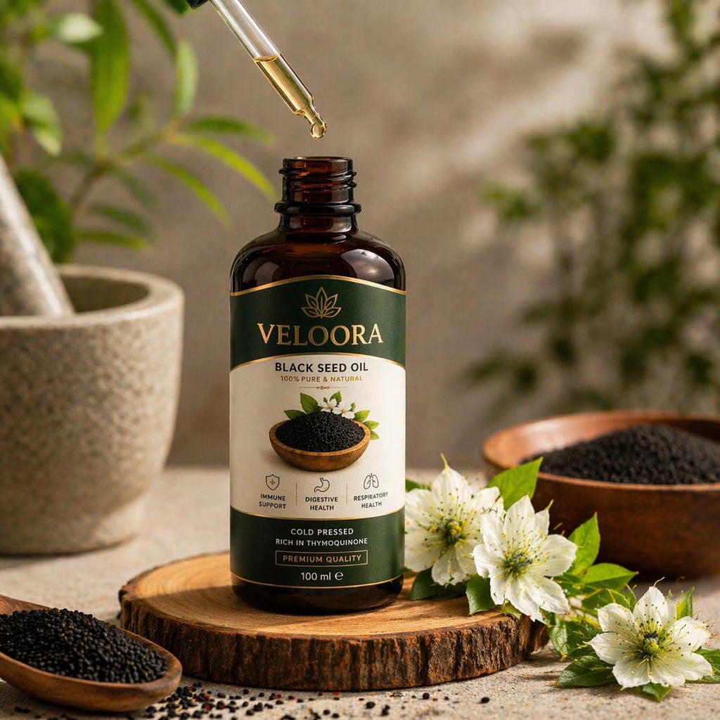 VELOORA Black Seed Oil – 100% Pure Cold Pressed Nigella Sativa (100ml) (Copy)